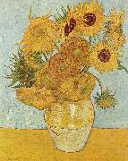 Vincent Van Gogh Vase with Twelve Sunflowers, August oil painting on canvas